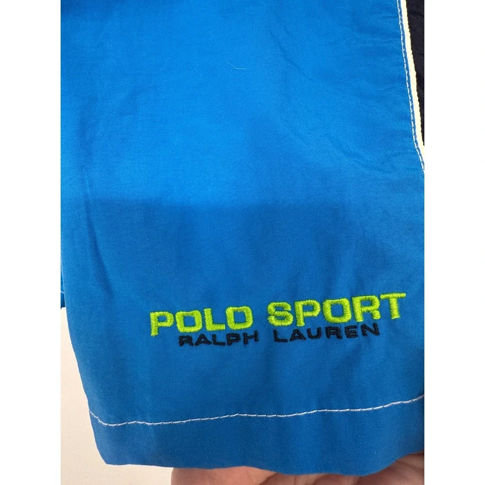Polo Sport Swim Trunks Mens 34 Blue Colorblock Nylon Board Shorts EUC